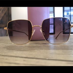 Chilli Beans brushed gold oversized sunglasses